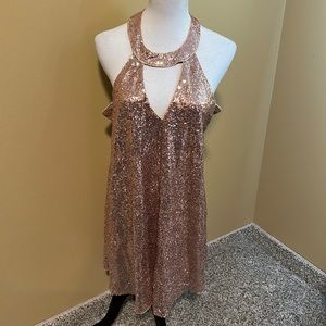 Lulu’s Sequin Cut Out Party Cocktail Dress